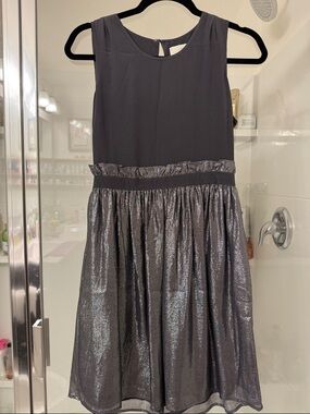 Madison Marcus Metallic Charcoal Party Dress